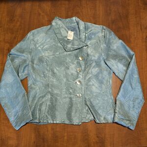 NEW Robin Kaplan Womens Asymmetrical Long Sleeve Silk Rima Taffeta Jacket 2